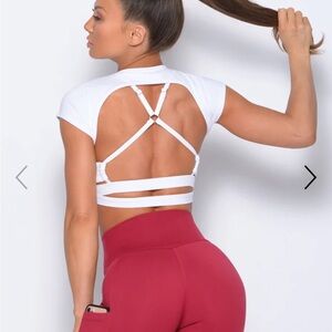 NEW! Bombshell Sportswear MUSCLE BACK TEE White Medium